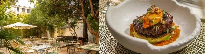 Déjeuner dans Le Jardin Montgrand, cuisine raffinée 