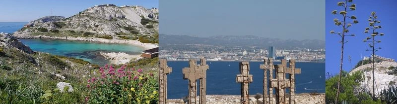 Rando culturelle sur l'île de Ratonneau au Frioul avec Yvon : fort, 