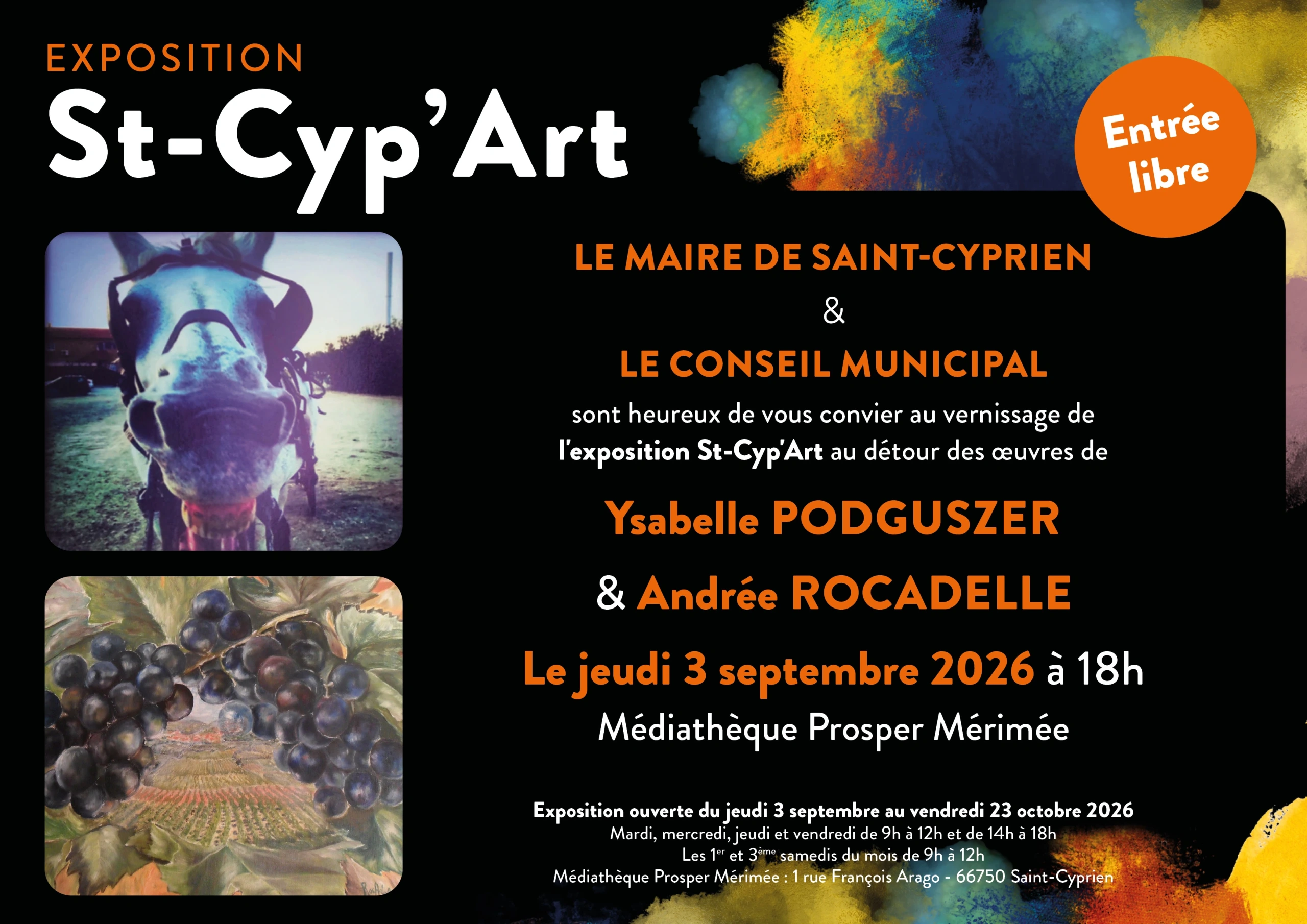EXPOSITION ST-CYP'ART ISABELLE PODGUSZER & ANDREE ROCADELLE