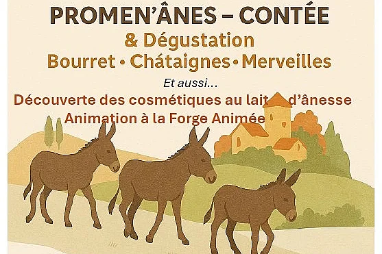 Promen'ânes Contée et dégustation de bourret, châtaignes et merveilles