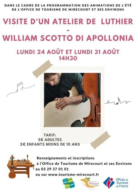 Visite d'un atelier de luthier William Scotto Di Appolonia