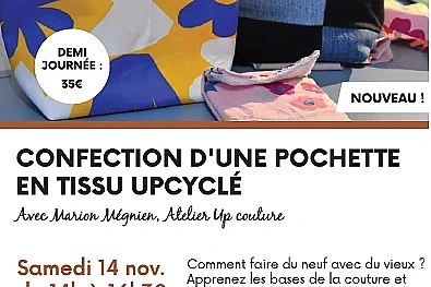 Confection d'une pochette en tissu upcyclé
