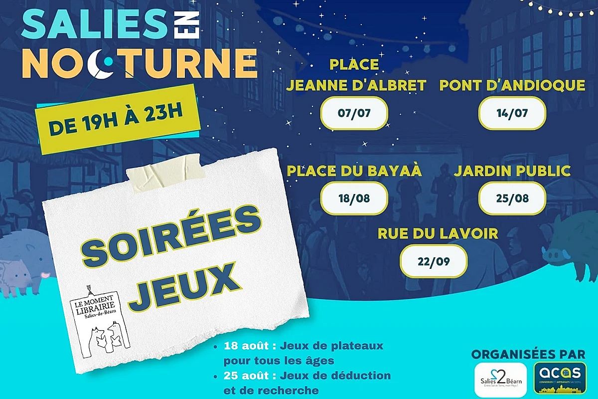 Jeux à Salies en nocturne