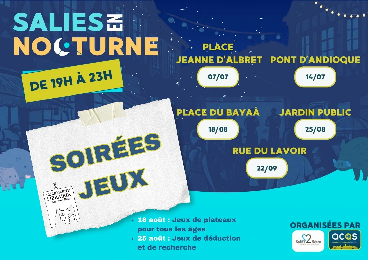 Jeux à Salies en nocturne
