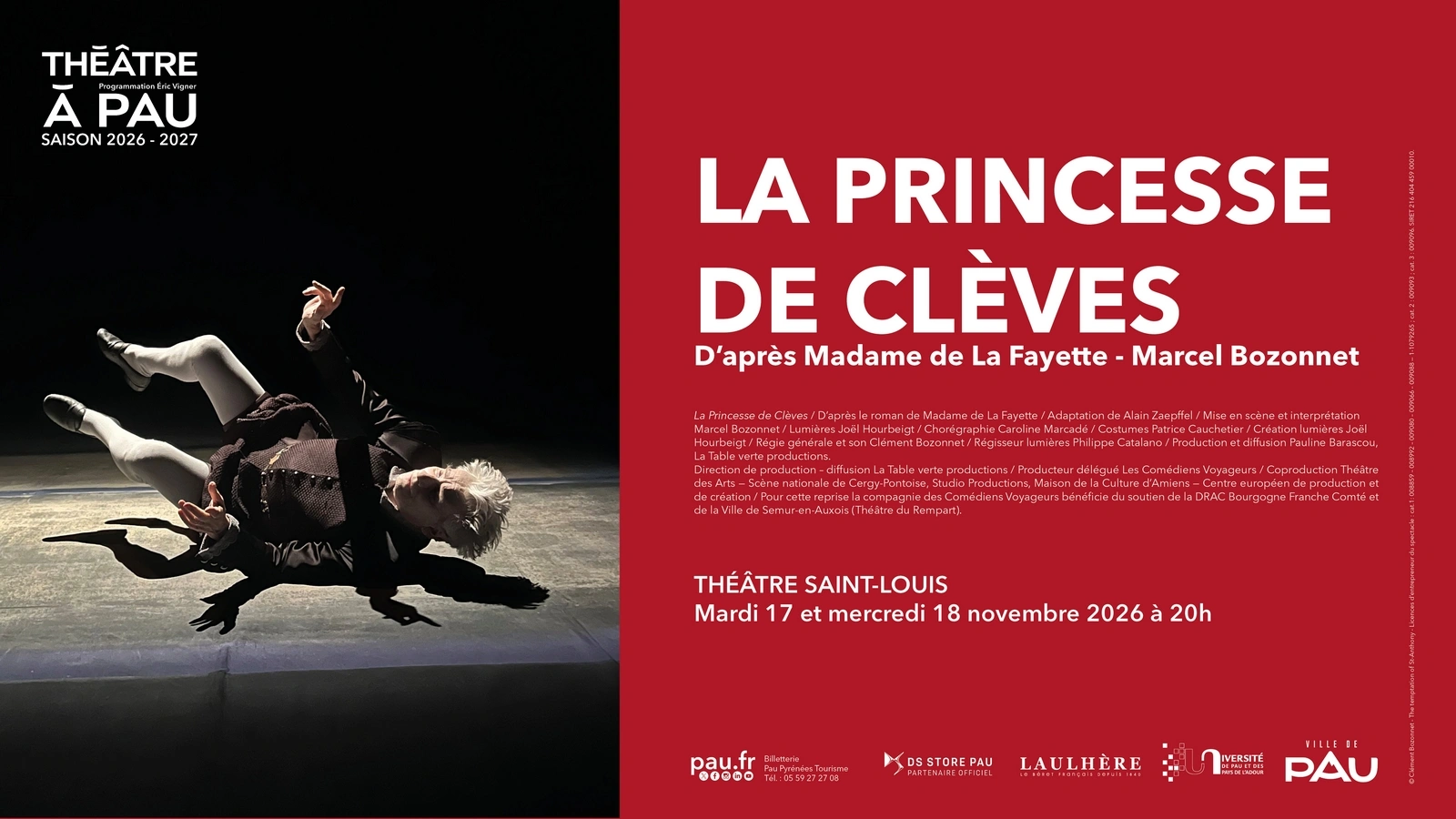 Saison Théâtre à Pau - La princesse de Clèves