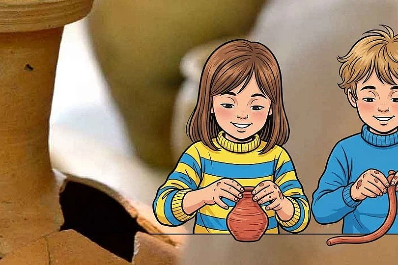 Atelier "terre à terre" pour les enfants à Bibracte