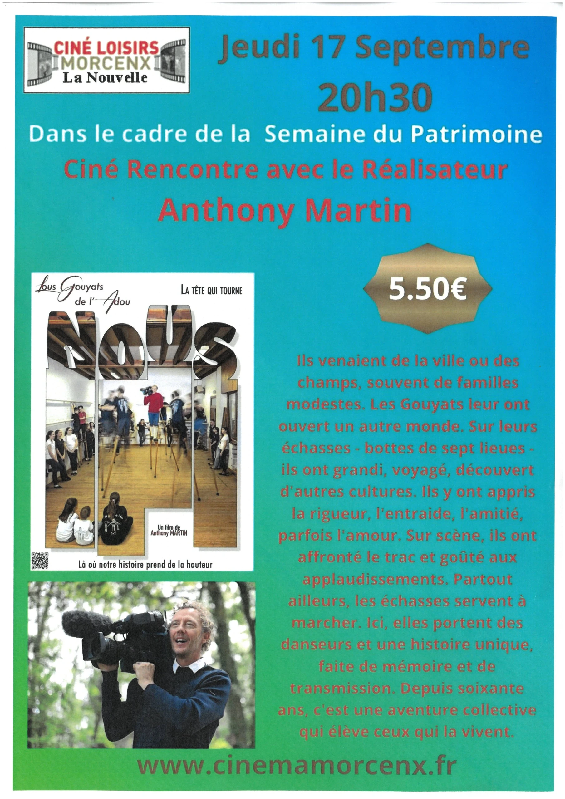 Ciné rencontre avec le réalisateur Anthony Martin