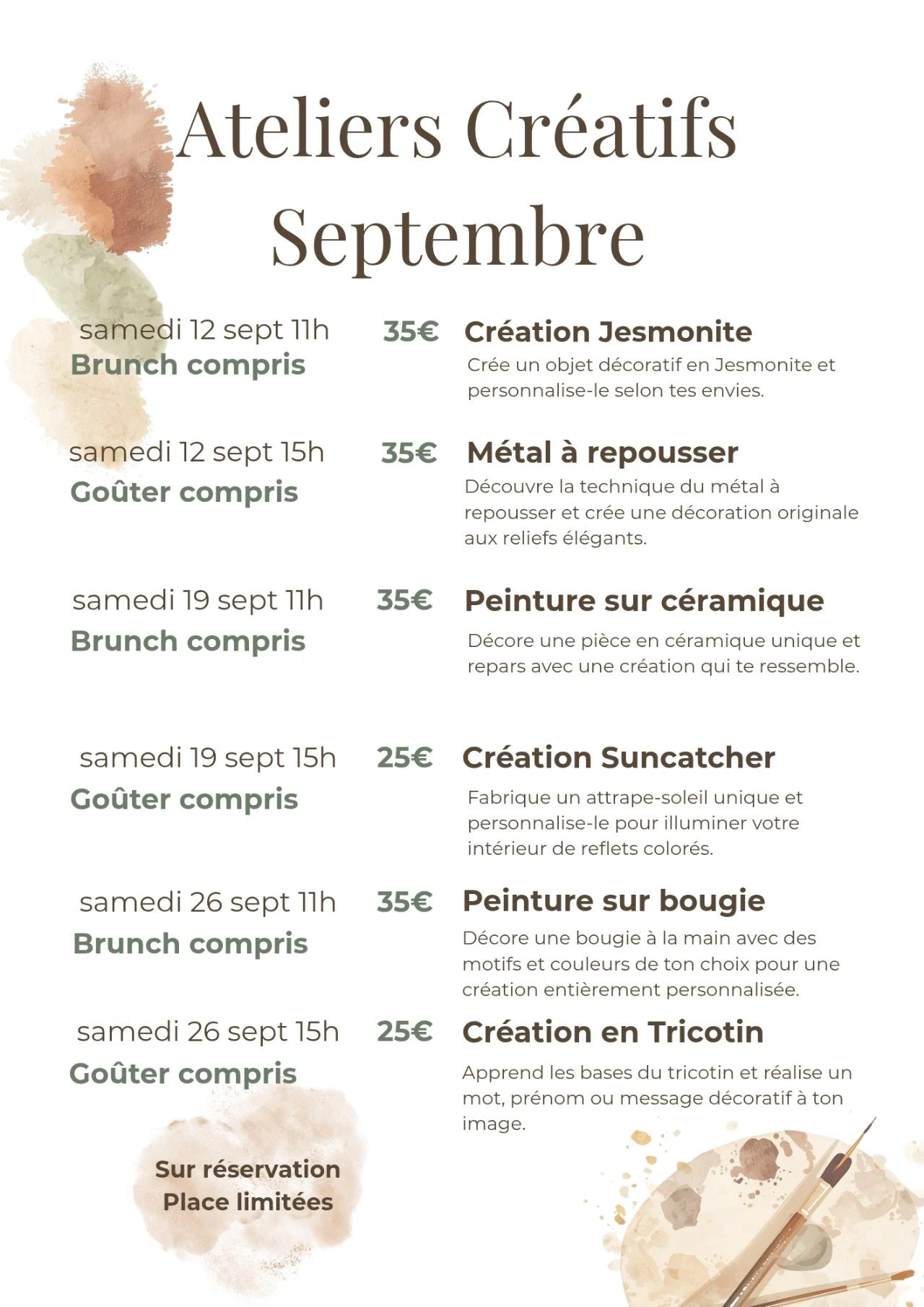Atelier Métal à repousser et goûter - Maison Tarte