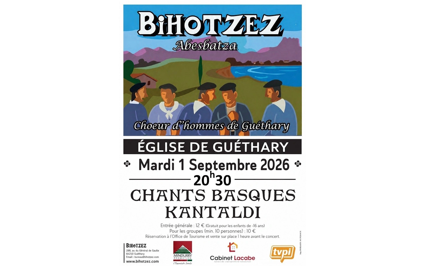 Concert du chœur d'hommes Bihotzez