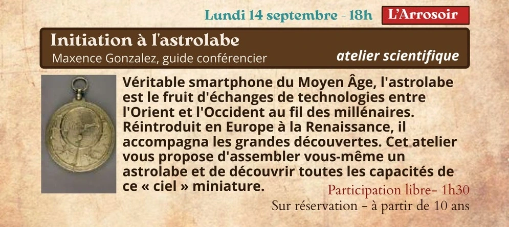 Festival Re-naissance à Figeac : atelier d'initiation à l'astrolabe