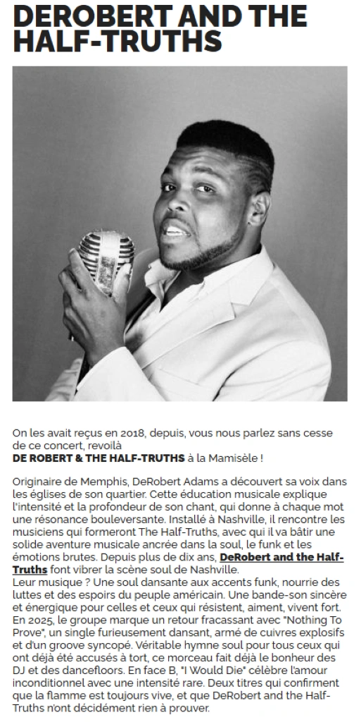 Concert à la mamisèle - DeRobert and the Half-Truths