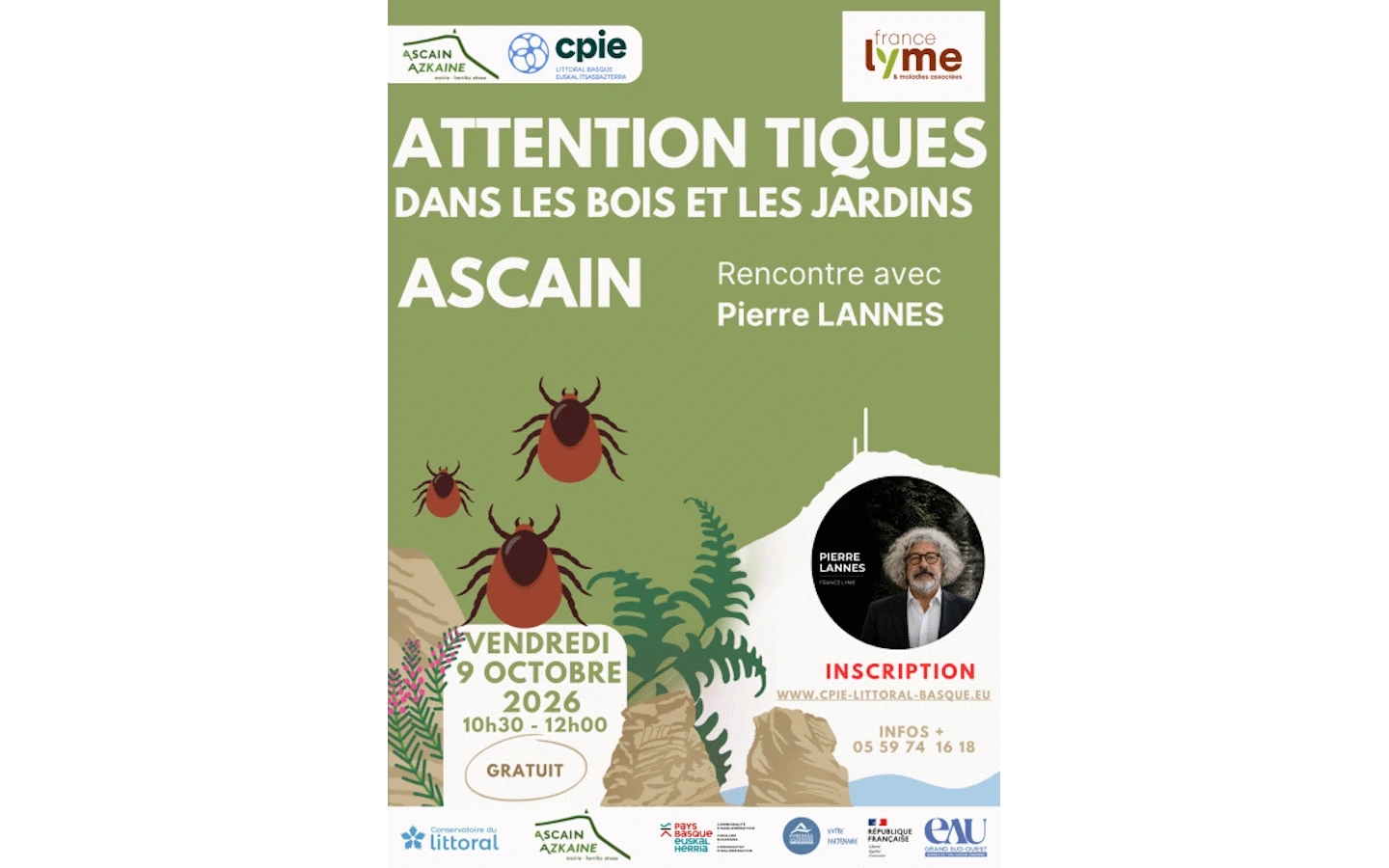 Rencontre : Les tiques, dans les bois comme au jardin, un danger réel pour notre santé.