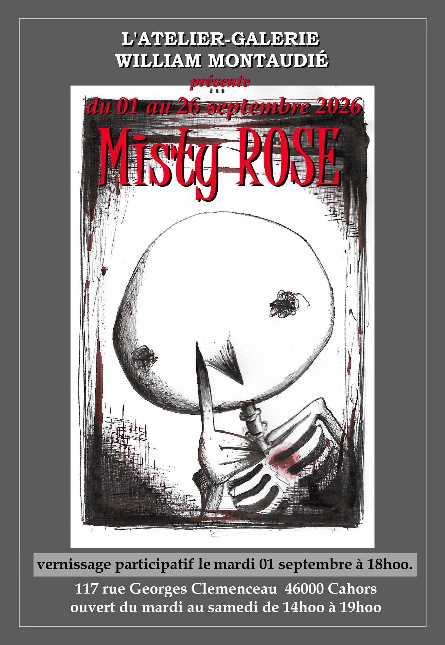 Exposition "Misty Rose" à l'Atelier-Galerie William Montaudié