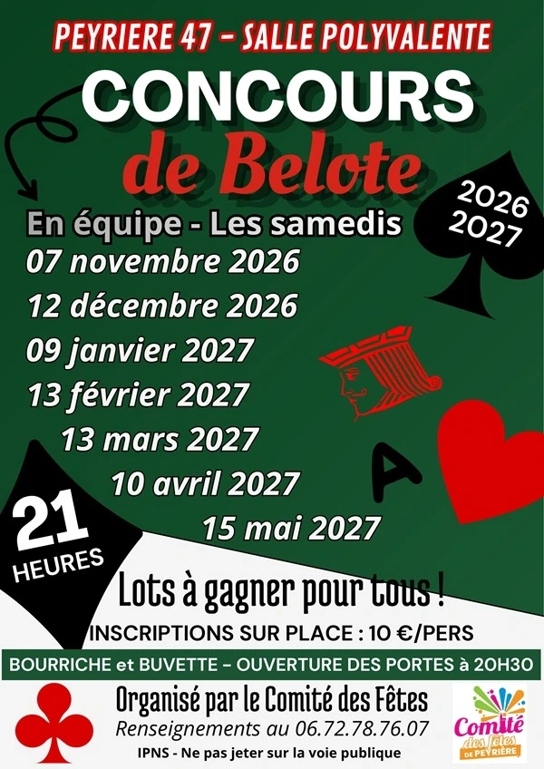 Concours de belote en équipe