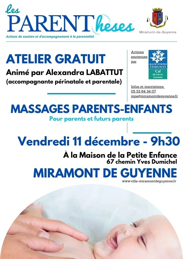 Atelier parenthèse : Massages parents-enfants