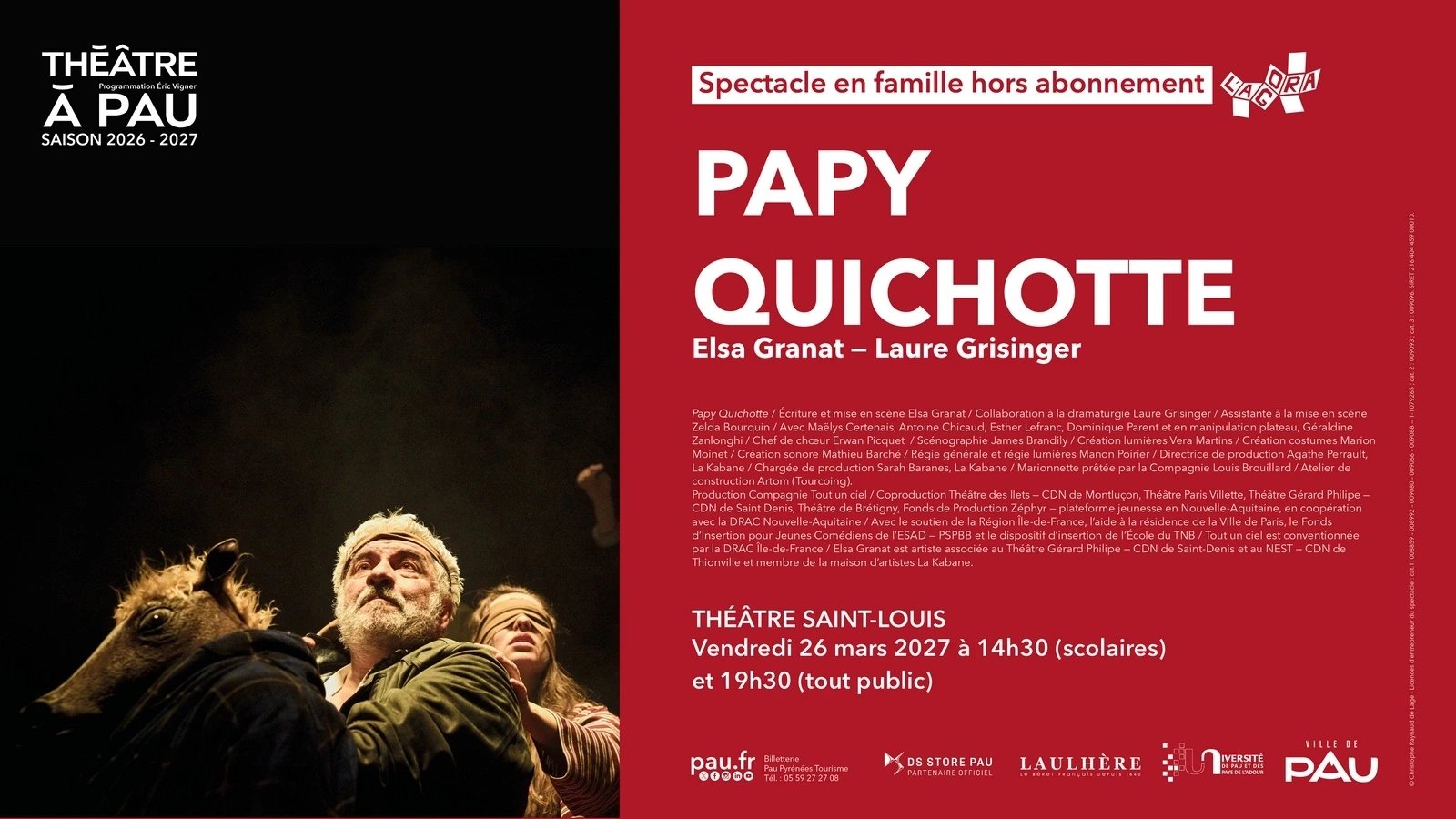 Saison Théâtre à Pau - Papy Quichotte