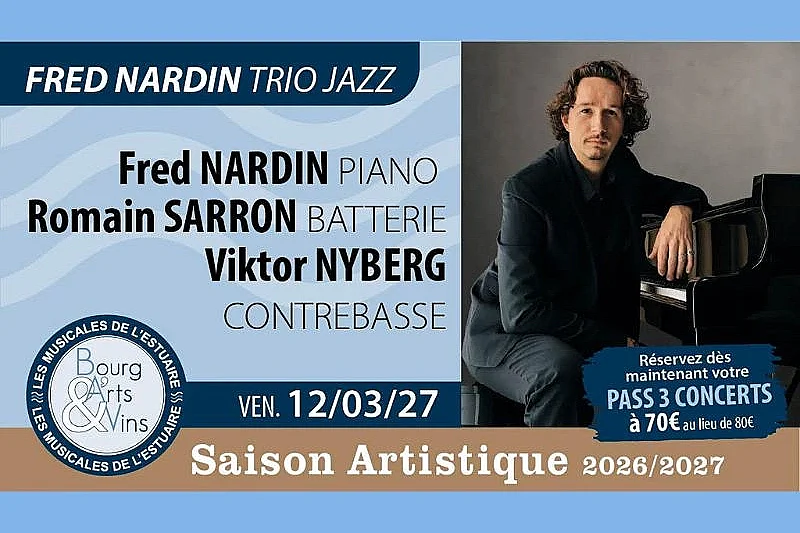 Concert de Bourg Arts et Vins : Fred Nardin, trio Jazz