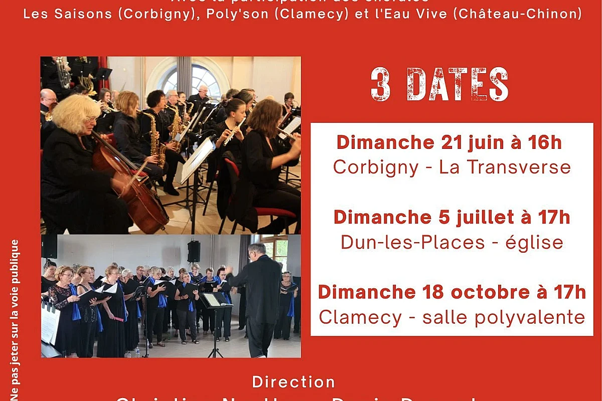 L'harmonie de Corbigny et la Philharmonie de Clamecy présentent : Bandes Originales