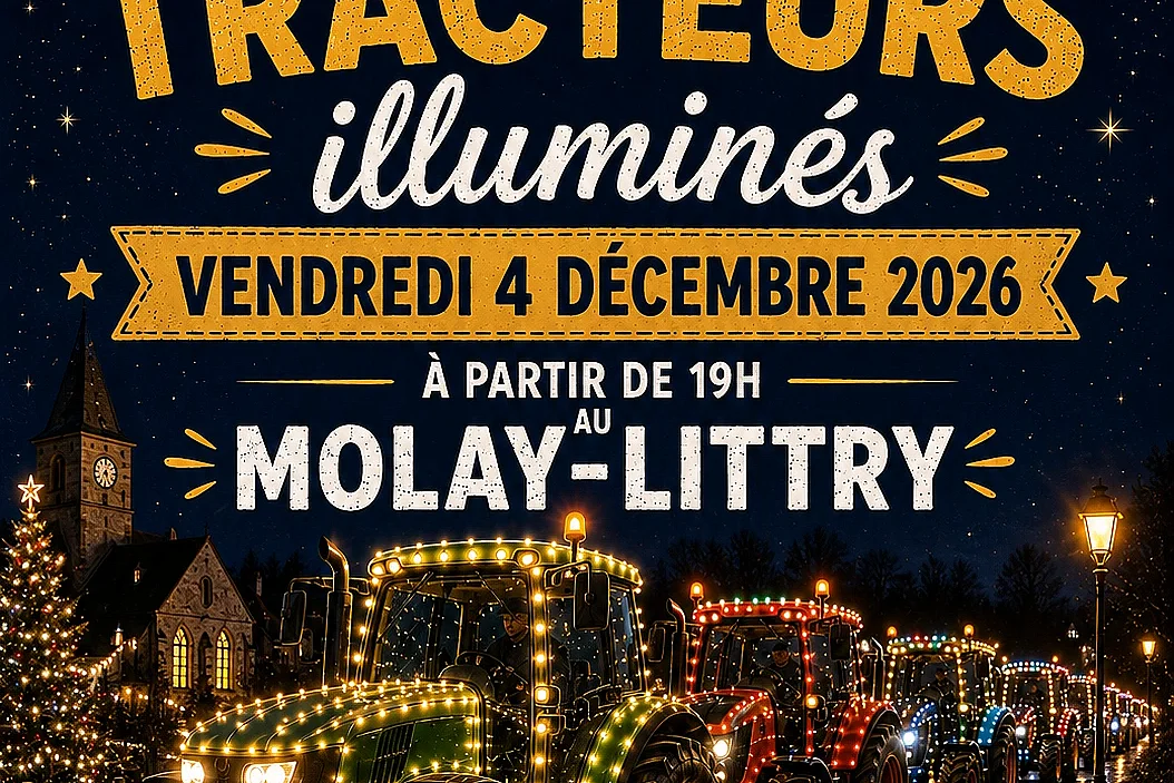 Défilé de tracteurs illuminés