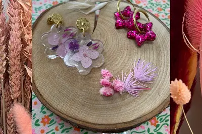 Boucles d'oreilles en résine