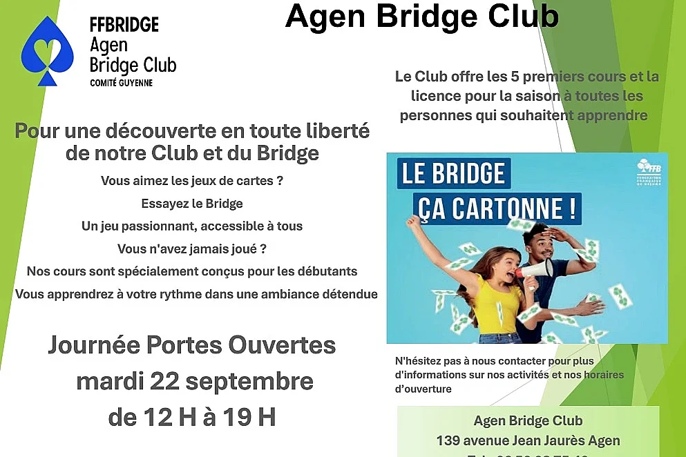 Journée Portes Ouvertes Agen Bridge Club