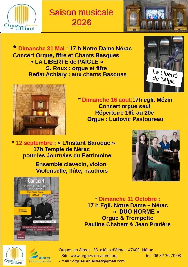 Concert Orgues en Albret - La liberté de l'aigle