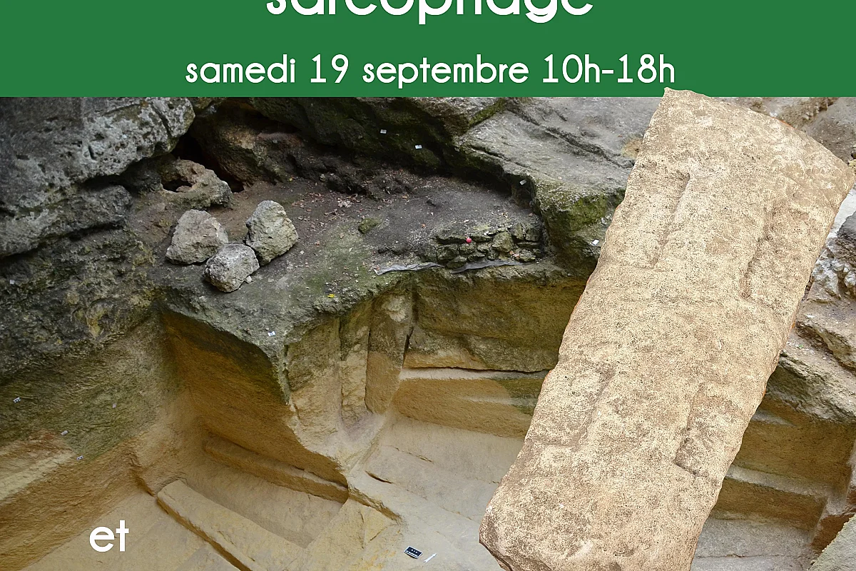Journées Européennes du Patrimoine - Démonstration de taille de sarcophage mérovingien