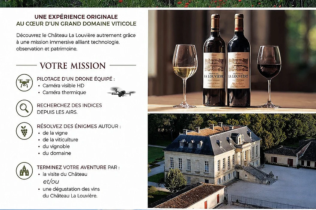 Escape game par drone au Château La Louvière