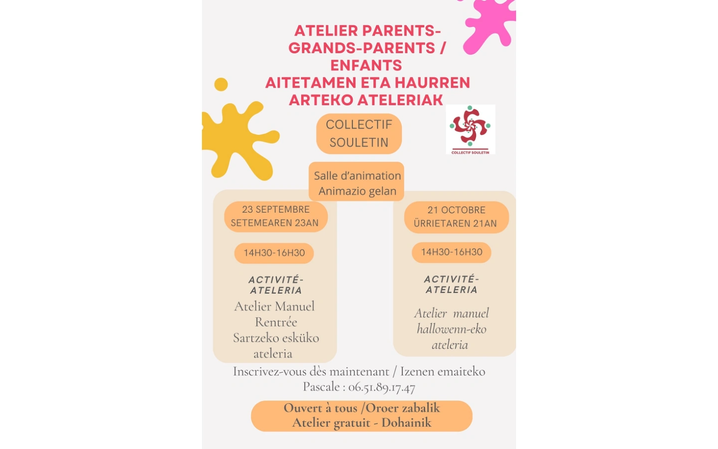 Atelier grands-parents-parents-enfants