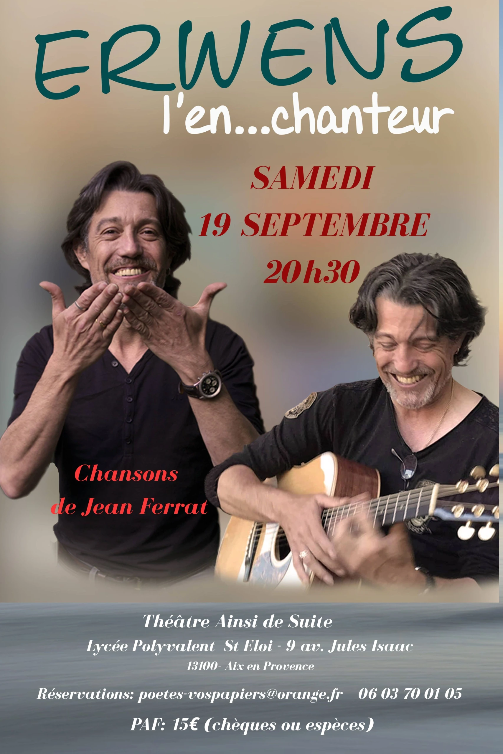 Concert - Erwens l'en… Chanteur chante Jean Ferrat