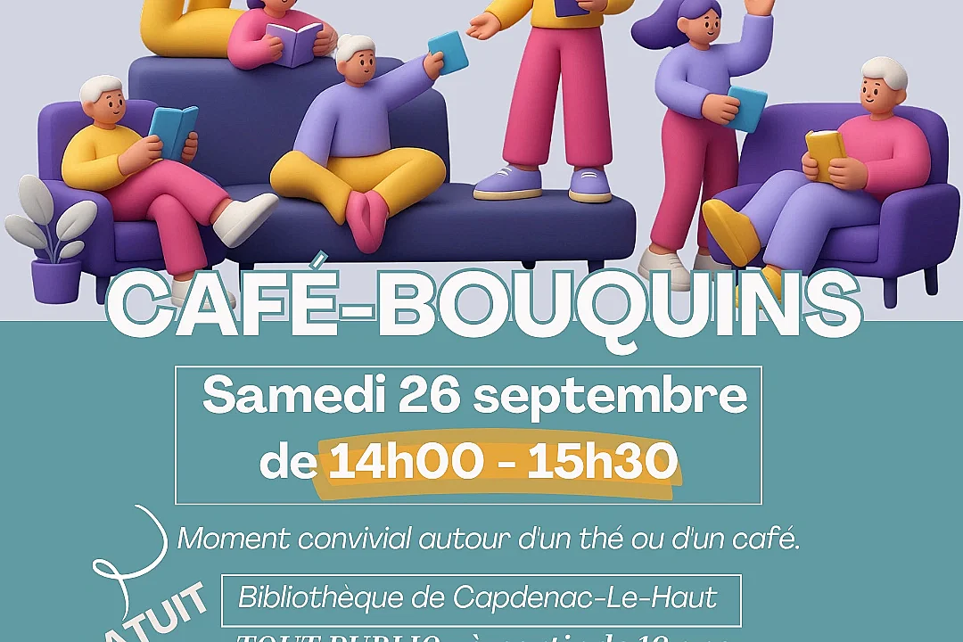 Café-bouquins à la bibliothèque de Capdenac-Le-Haut