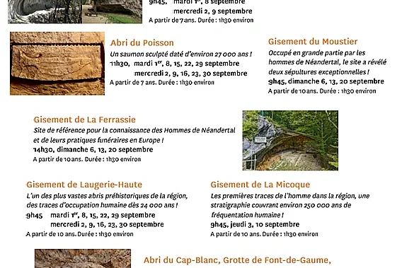 Le mois de septembre sur les Sites préhistoriques de la vallée de la Vézère