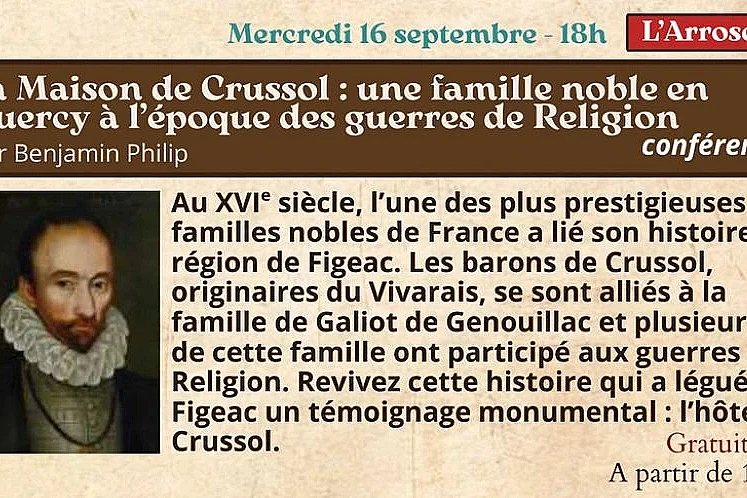 Festival Re-naissance à Figeac, conférence : la Maison de Crussol
