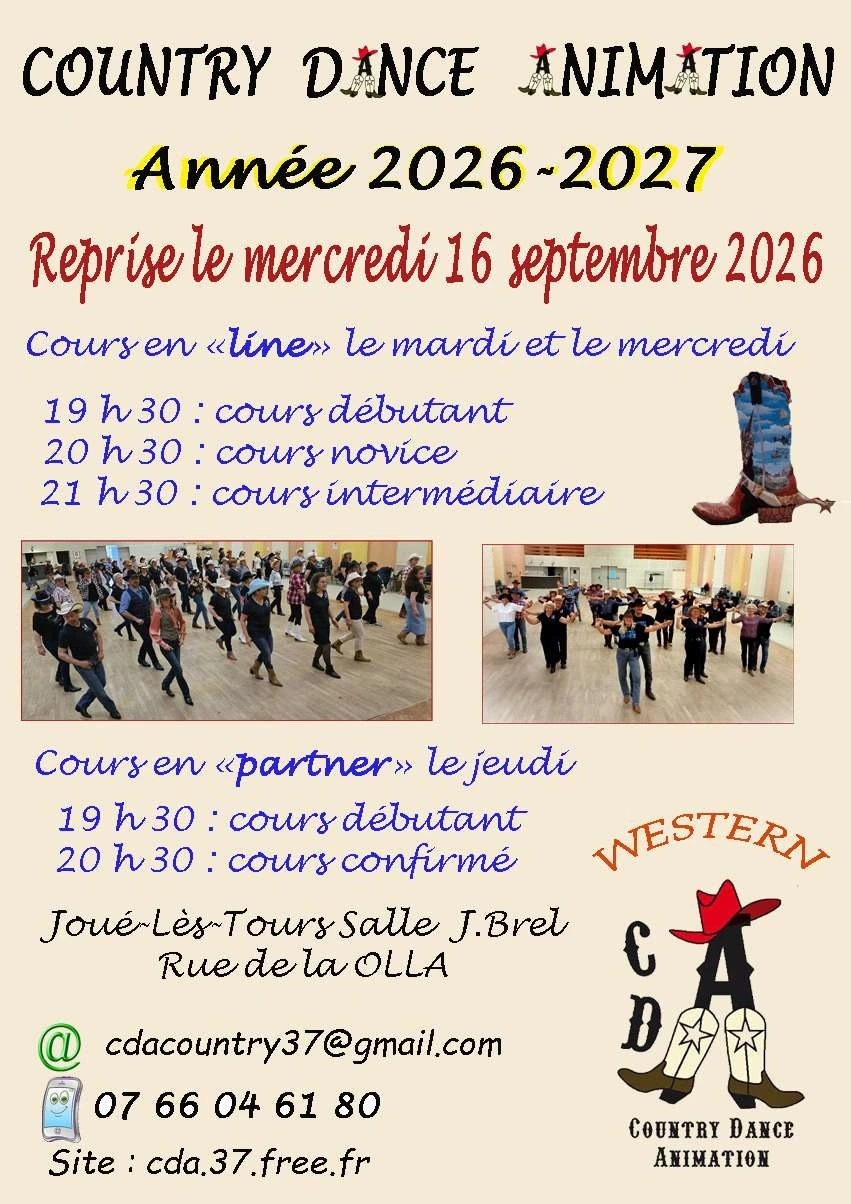 Country Dance Animation : Reprise des cours