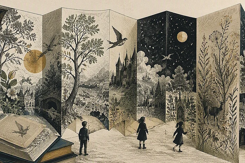 Lecture de contes à partir de livres précieux
