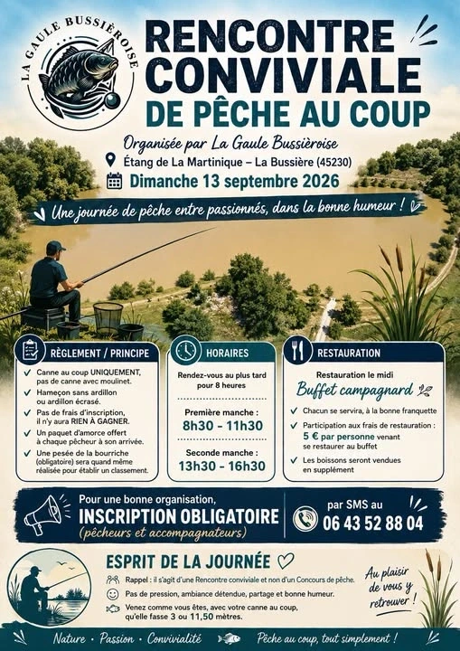 Rencontre conviviale de pêche au coup