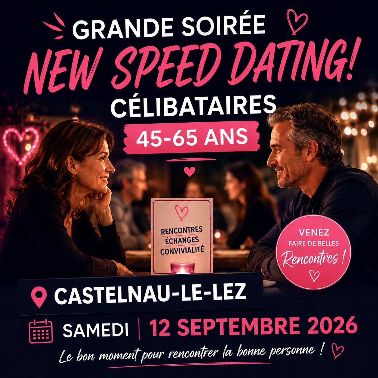 SPEED DATING  45-65 ANS AVEC SOIRÉE DANSANTE