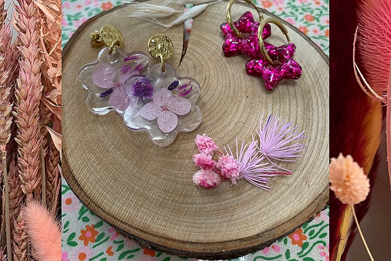 Boucles d'oreilles en résine