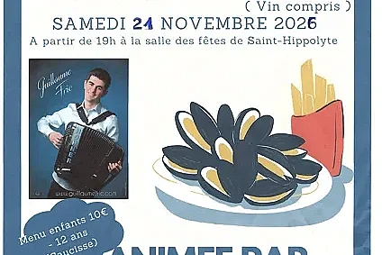 Soirée dansante "moules frites" animée par Guillaume Fric