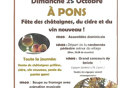 Fête des châtaignes, du cidre et du vin nouveau à Pons