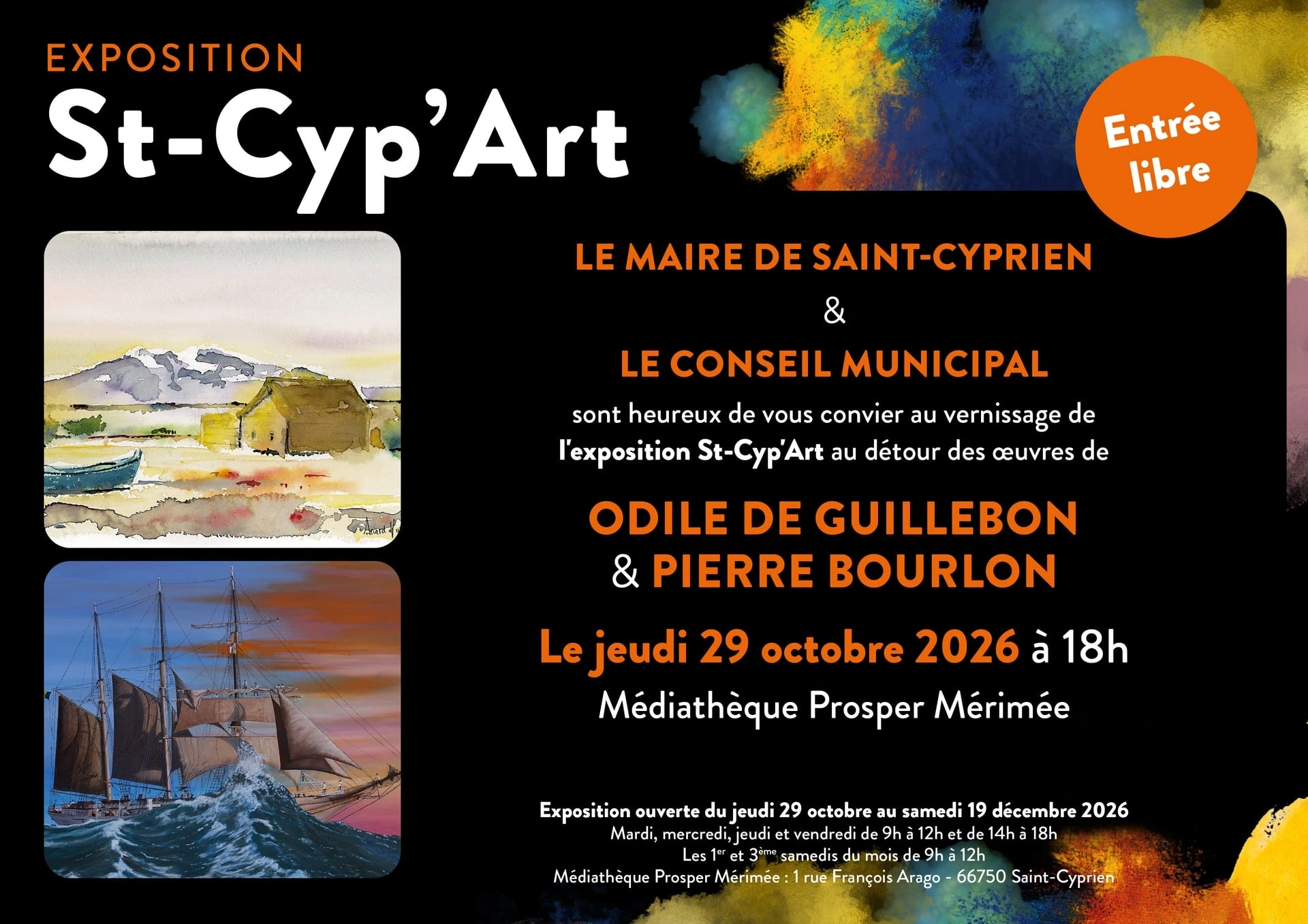 VERNISSAGE ST-CYP'ART ODILE DE GUILLEBON & PIERRE BOURLON