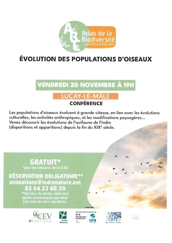 Conférence - Evolution des populations d'oiseaux