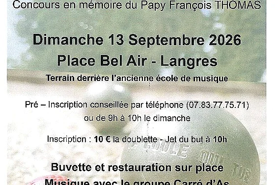 Concours de Pétanque en doublette - La Boule qui tue
