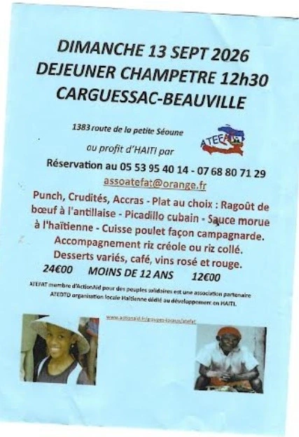 Déjeuner Champêtre au profit d'Haïti