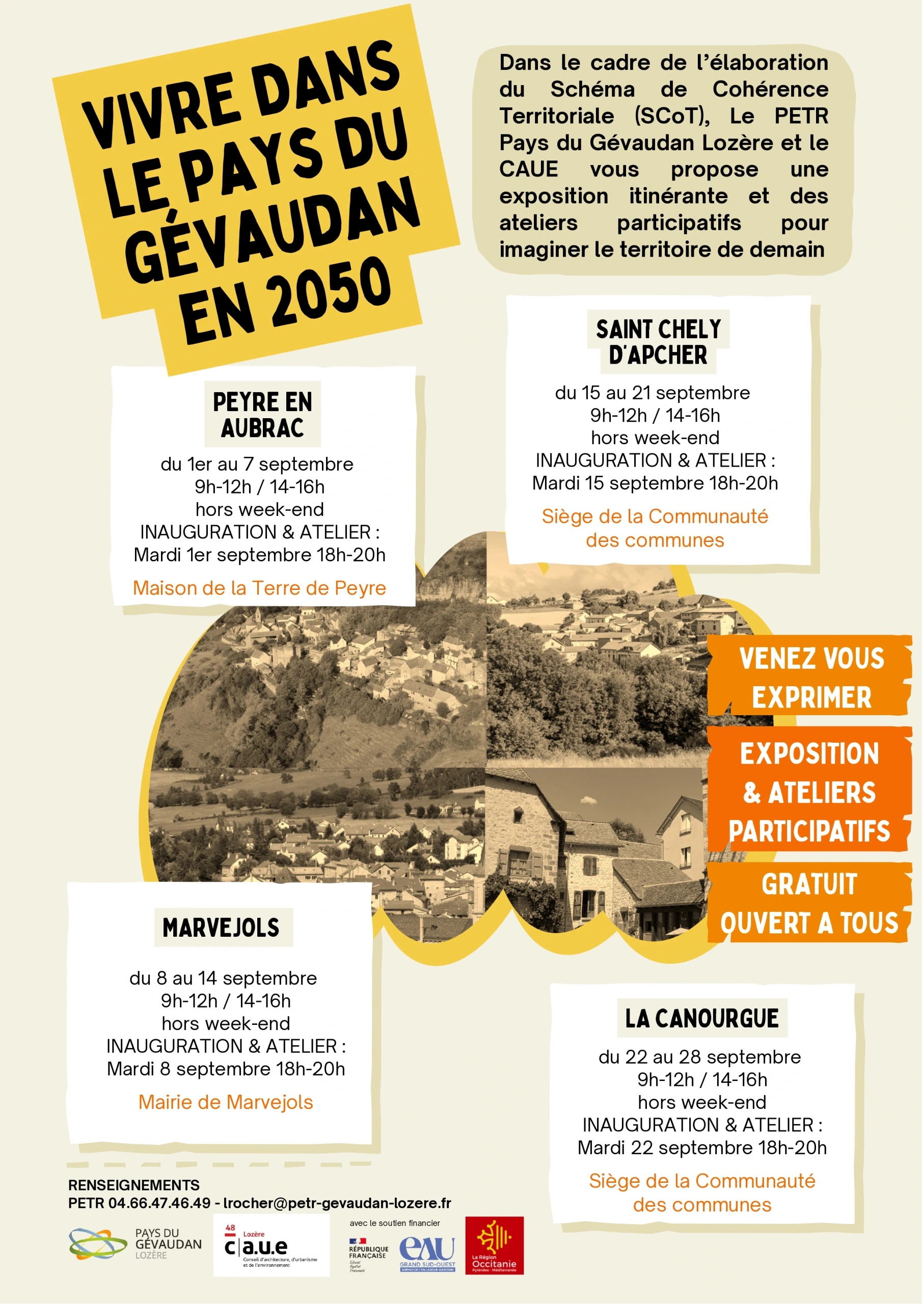 EXPOSITION ITINÉRANTE - VIVRE DANS LE PAYS DU GÉVAUDAN EN 2050