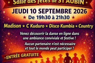 Danse en ligne à la salle des fêtes de Saint-Aubin