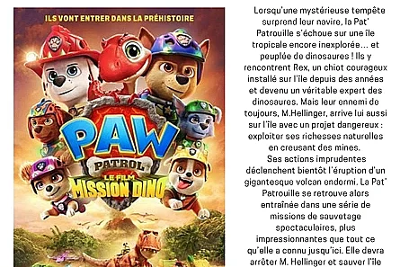 CINEMA : PAT'PATROUILLE MISSION DINO