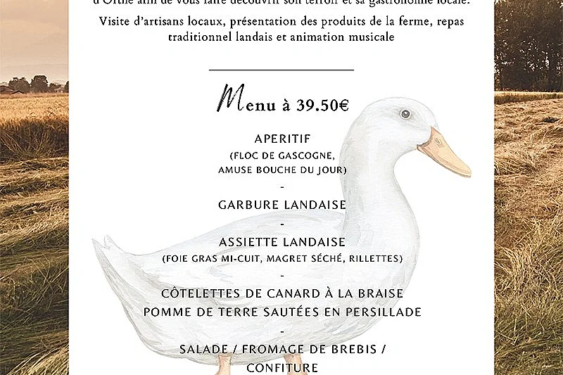 Repas traditionnel landais à la Ferme de Beleslou