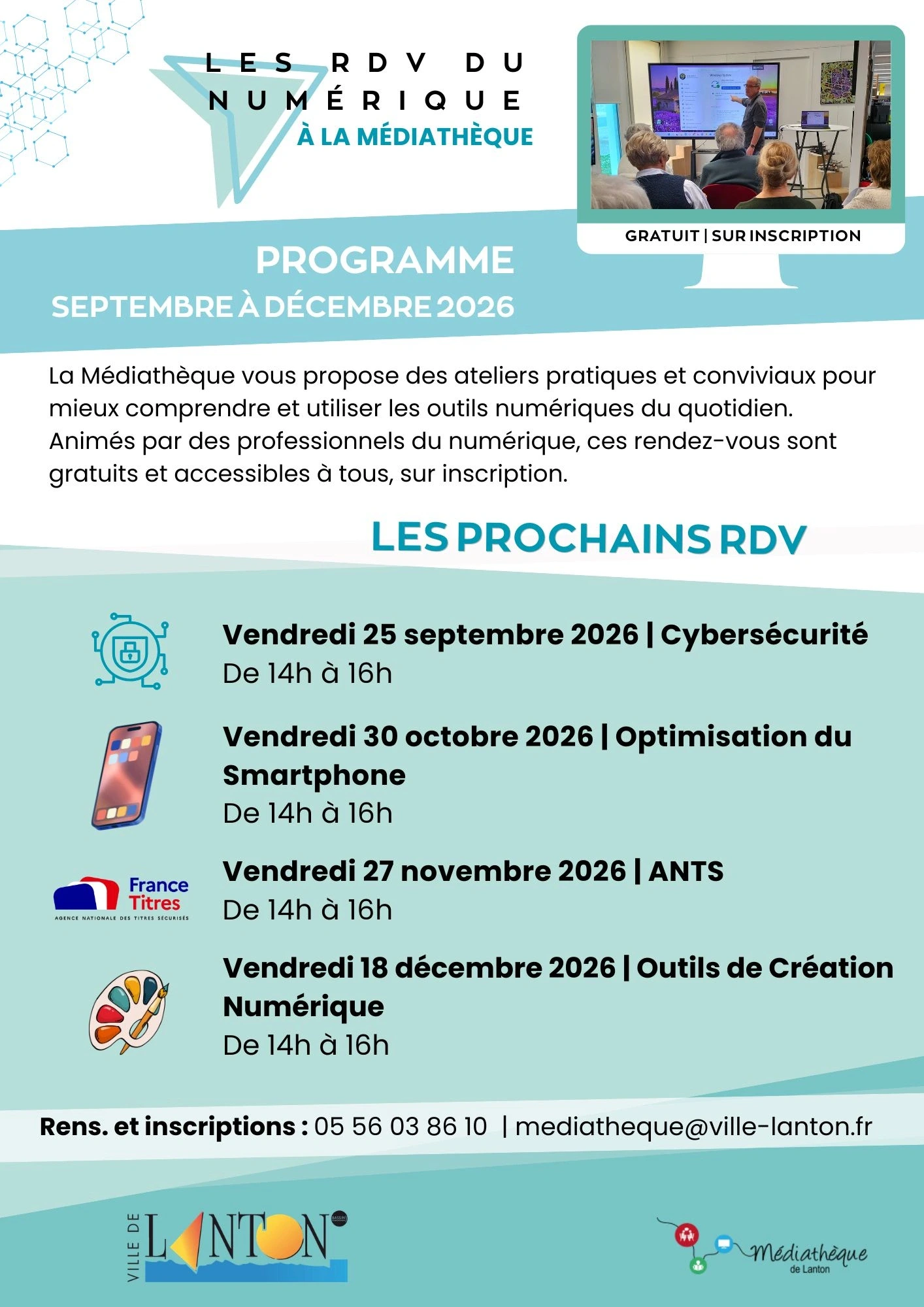 Les RDV du numérique à la mediathéque