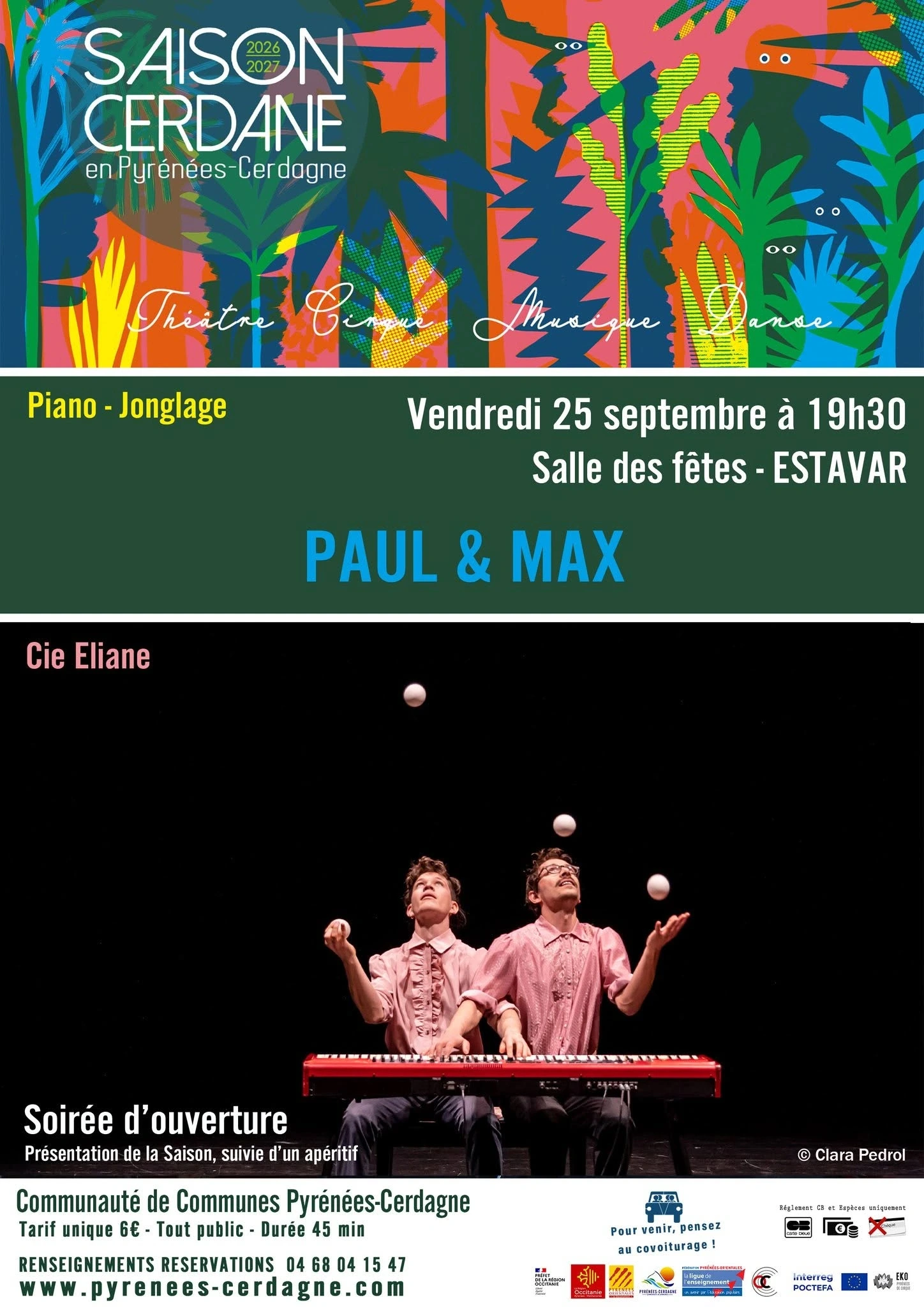 SAISON CERDANE - PAUL & MAX - CIE ELIANE : PIANO - JONGLAGE